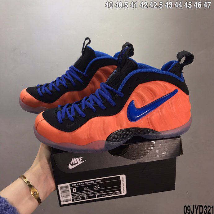 2020 Nike Air Foamposite I Orange Black Blue - Click Image to Close